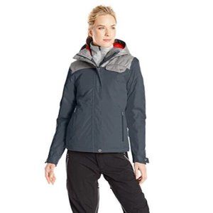 Spyder Women's Gray Sojourn Hooded Insulated Full Zip Winter Ski Jacket Size 10